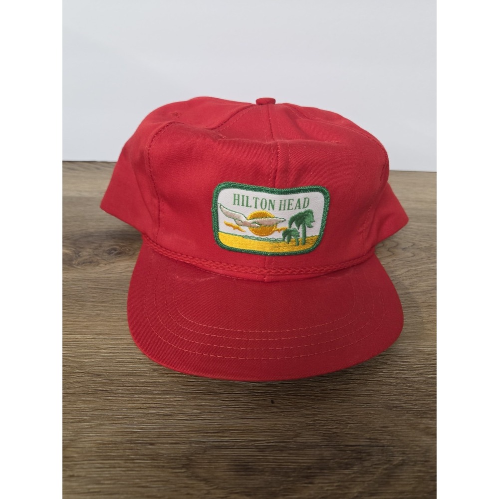 vintage Hilton Head Island snapbackcap embroidered patch seagulls and palm trees